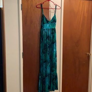 Beautiful green and navy floral dress